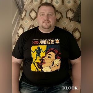 Graphic Black T-Shirt with Retro Design